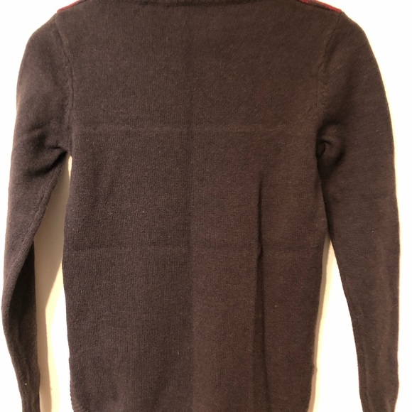 Brown and red crewneck wool sweater - Picture 3 of 4